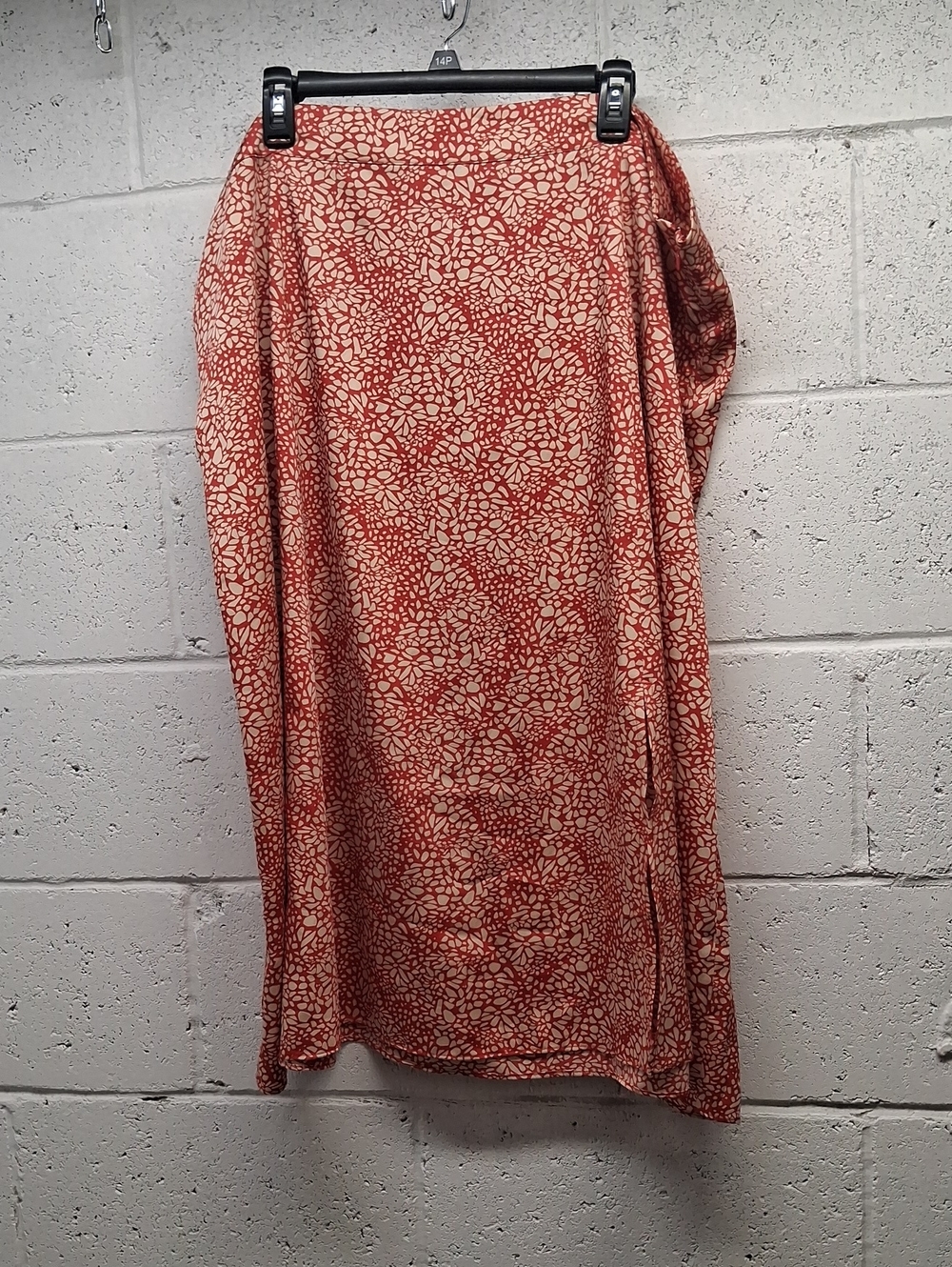NWOT The Loft Women's Plus Size Red Floral Midi Skirt